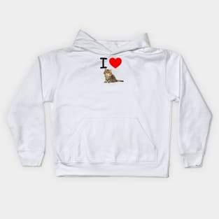 I HEART CUTE FLUFFY KITTEN Kids Hoodie